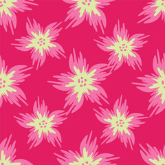Summer flowers seamless pattern. Watercolor background. Hand painted illustration