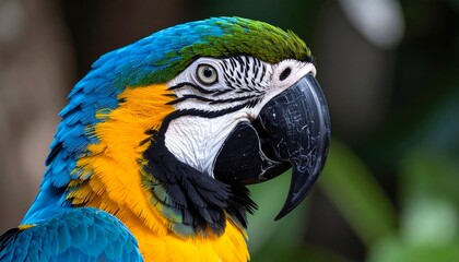 Obraz premium Close-up portrait of a vibrant macaw