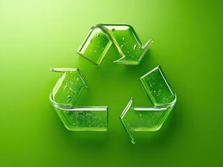 Recycled symbol green background
