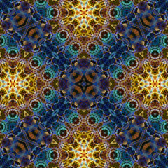 Seamless abstract pattern. Braided intricate pattern. Abstract kaleidoscope background.