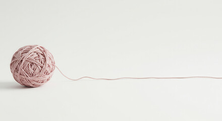 Pink Yarn Unraveling from Chaos to Clarity | Minimalist Metaphor for Mental Peace | Concept of Mindfulness, Anxiety Management, Emotional Recovery