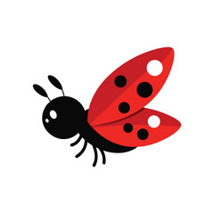 A flying ladybug vector art illustration
