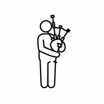 black line art bagpiper playing clip art preview