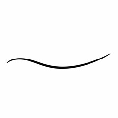 Elegant black curved line on a clean white background, symbolizing flow and simplicity.