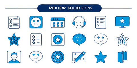 Review solid icon vectors illustration 