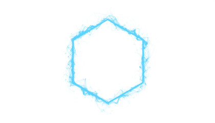 Blue smoke outlining a soft swirl inside a hexagon, perfect for geometric, abstract, and decorative visual designs with fluid elegance
