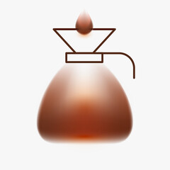 Drip coffee method with filter and drop. Creative minimal composition with gradient blurred and line elements. Modern abstract fashion vector illustration.