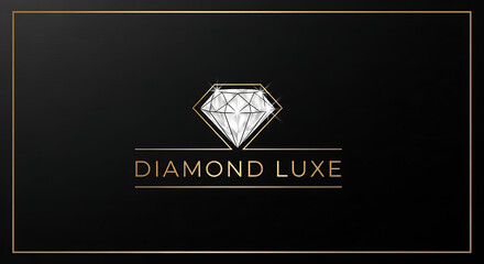 Elegant diamond emblem symbolizing luxury and prosperity on a dark background