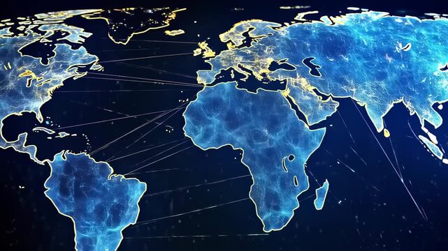 Global network connections spreading across Earth
