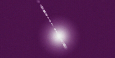 Bright celestial light streak across a dark purple cosmic background with subtle star patterns