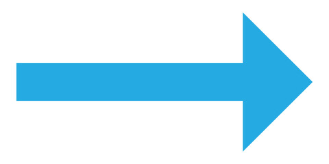 Obraz premium Long blue arrowhead vector icon set. Isolated long blue arrow icon on white background. Left side directional arrows. 