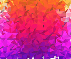 Naklejka premium Vibrant low-poly polygonal background showcasing a dynamic gradient of warm to cool hues, perfect for modern digital art concepts and contemporary design projects