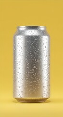 Refreshing Silver Can - A Close-Up of a Chilled Beverage.