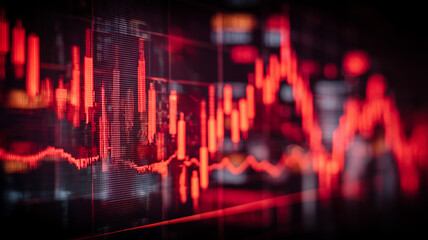 A turbulent candlestick chart illustrating volatility and unstable performance, symbolizing investor caution market stress and risk.
