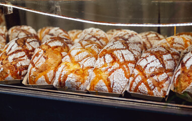 Easter Bread in the window of a Bakery in Italy