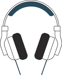 Obraz premium Modern white headphones with navy accents, symbolizing sound and music.