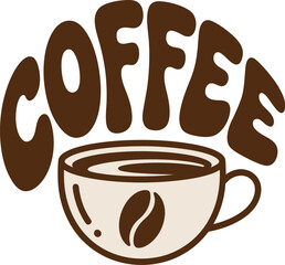 Obraz premium Cozy coffee cup art with retro 