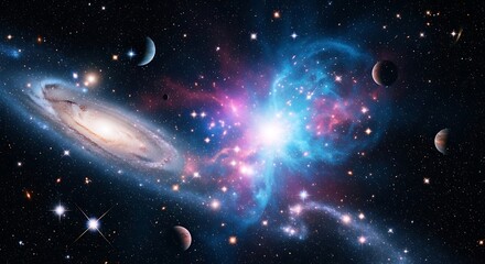 Cosmic Dance of Galaxies and Celestial Wonders.