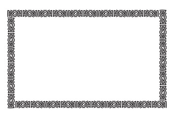 Ethnic frame for your text. Empty space. Black and white