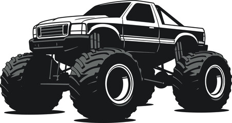 monster truck silhouette on transparent background © AL-AMIN