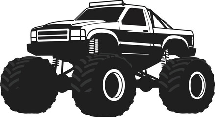 monster truck silhouette design on transparent background