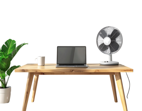 Minimal Chager Fan with Modern Desk Setup (2)