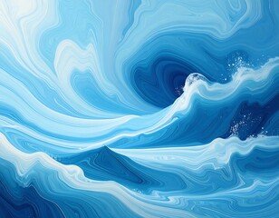 Abstract swirling blue and white waves (1)