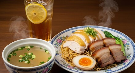 Delicious Asian Cuisine with Refreshing Drink.