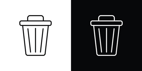 Trash icons. Stroke line art icons