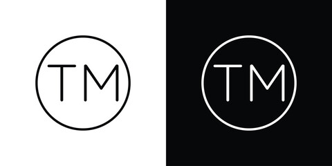 Trademark icons. Stroke line art icons