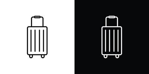 Suitcase icons. Stroke line art icons