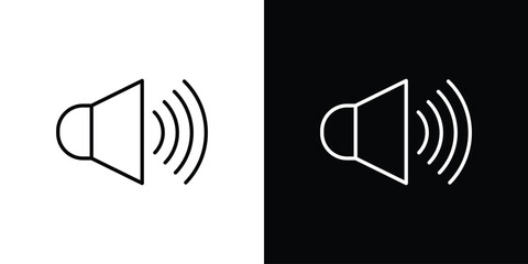 Speaker icons. Stroke line art icons