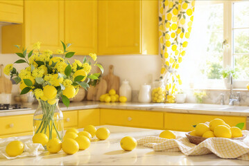 yellow flowers in the kitchen