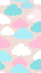 Pastel clouds repeat pattern