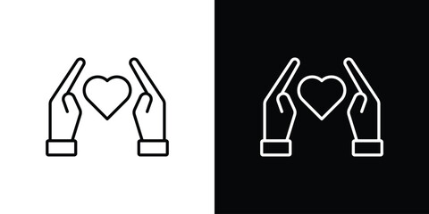 Philanthropy icons. Stroke line art icons