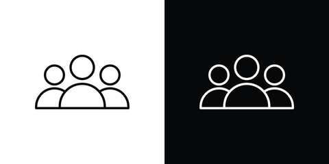 People group icons. Stroke line art icons