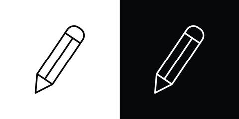 Pencil icons. Stroke line art icons
