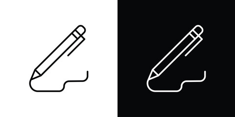 Pen icons. Stroke line art icons