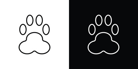 Paw icons. Stroke line art icons