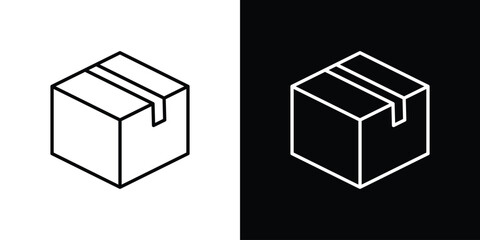 Package icons. Stroke line art icons