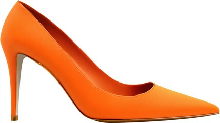 Obraz premium isolated orange high heels shoe elegant fashion footwear style png