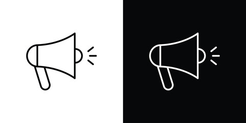 Loud Speaker icons. Stroke line art icons