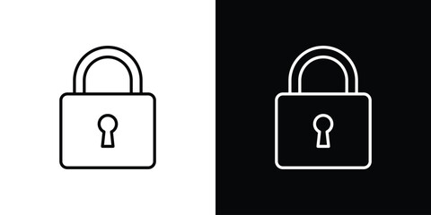 Lock closed icons. Stroke line art icons