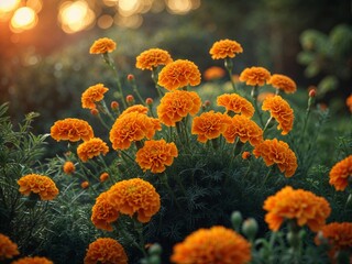 Marigold Sunset Bloom: A Garden of Orange Delight