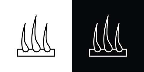 Hair icons. Stroke line art icons