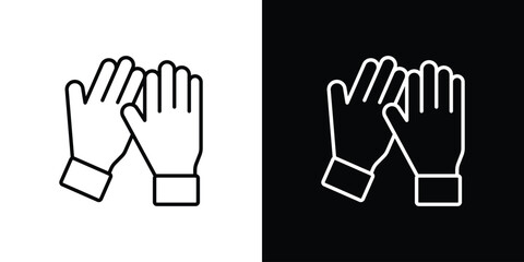 Glove icons. Stroke line art icons