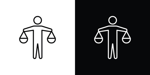 Ethics icons. Stroke line art icons