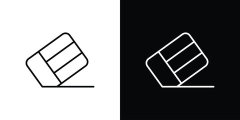 Eraser icons. Stroke line art icons