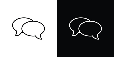 Discussion icons. Stroke line art icons