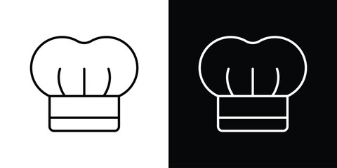 Chef hat icons. Stroke line art icons